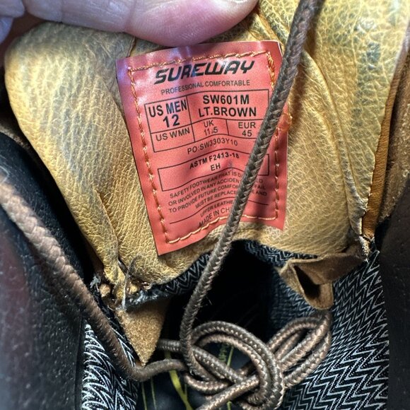 Sureway SW601M Mens Brown Full Grain Tumble Leather Moc Toe Work Boots Size 12 main image 5